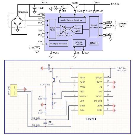 Mua Digital Load Cell Weight Sensor - 4 Sets 5KG Load Cell HX711 AD ...