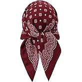 SweatyRocks Women's Vintage Paisley Print Hair Scarf Boho Lightweight Square Bandana Headband