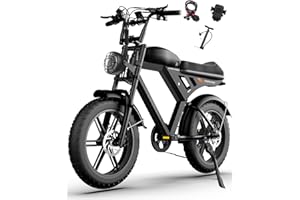 BESINTU MOVCAN V30 Series Electric Bike for Adults, 3000W/1500W/1000W Motor, 20" Fat Tire Ebike, 37.5MPH/32MPH/28MPH, 120/70Miles, 48V 40Ah/31.2/15.6Ah Dual Battery Motorcycle Ebike for Commuting/Off-roading