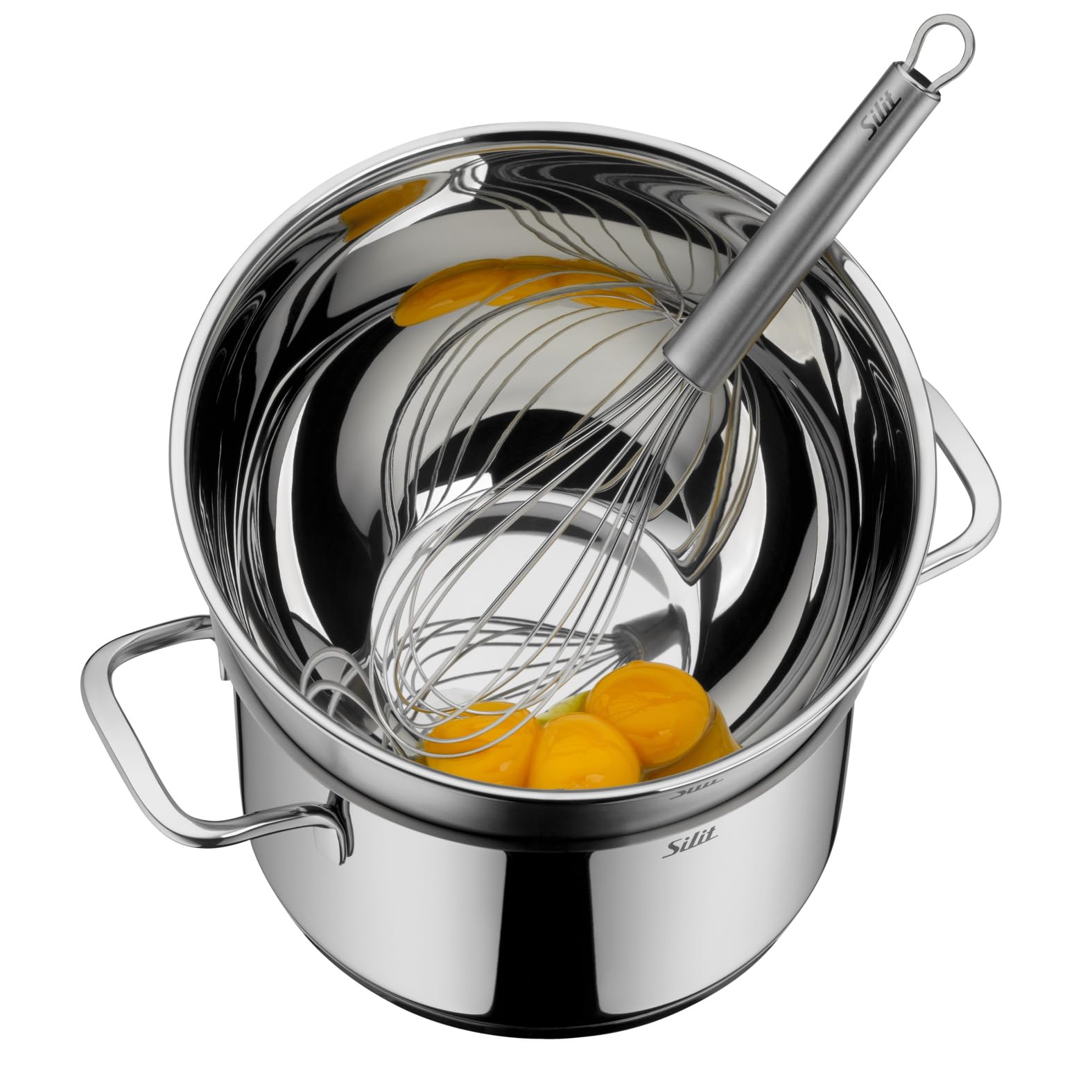 Silit Küchenschüssel-Set 3-teilig, Edelstahlschüsseln, multifunktional als Rührschüssel Edelstahl, Salatschüssel, Servierschüssel, stapelbar 6