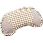 Edomi Buckwheat Hulls Pillow for Sleeping Upgrade Large Cervical Pillow with Washable Cover Moon Shaped Cooling Neck Support for Side and Back Sleeper (22x12 inch, Khaki)