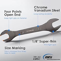 YIYEIE 9Pc. Super Thin Wrench Set, SAE 1/4" to