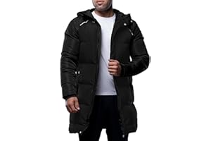 URBAN BUCK Puffer Jacket Men with Faux Fur Trimmed Hood Mens Down Parka Winter Coat Windbreaker & Waterproof Ski Coat for Men