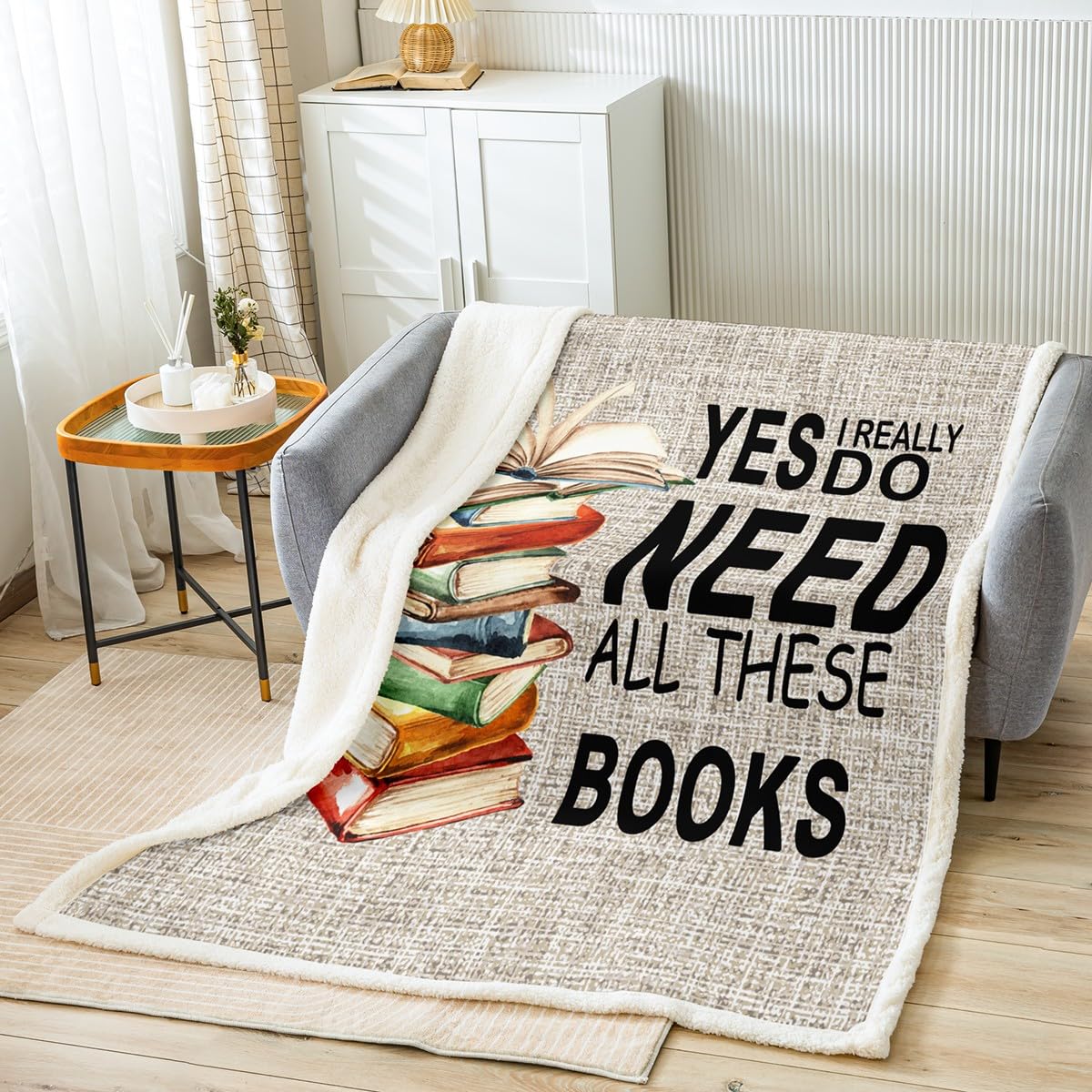 feelingyou Books Pattern Bed Blanket Kids Girls Book Lover Sherpa Blanket Soft Cozy Lightweight Book Plush Fleece Watercolor Blanket Gifts for Bed Chair Office Sofa(Throw 50"x60")
