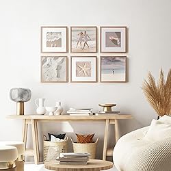 wallwisy 16x16 Picture Frame, Solid Oak 16 x 16