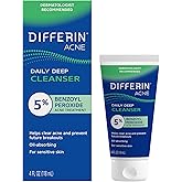 Differin Acne Face Wash with 5% Benzoyl Peroxide, Daily Deep Cleanser by the makers of Differin Gel, Gentle Skin Care for Acn
