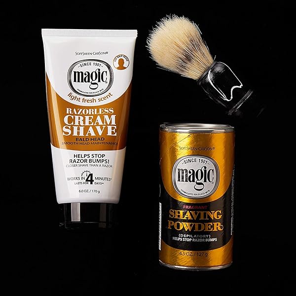 MAGIC RAZORLESS CREAM SHAVE BALD HEAD 6 OUNCE TUBE (177ML) (6 PACK)
