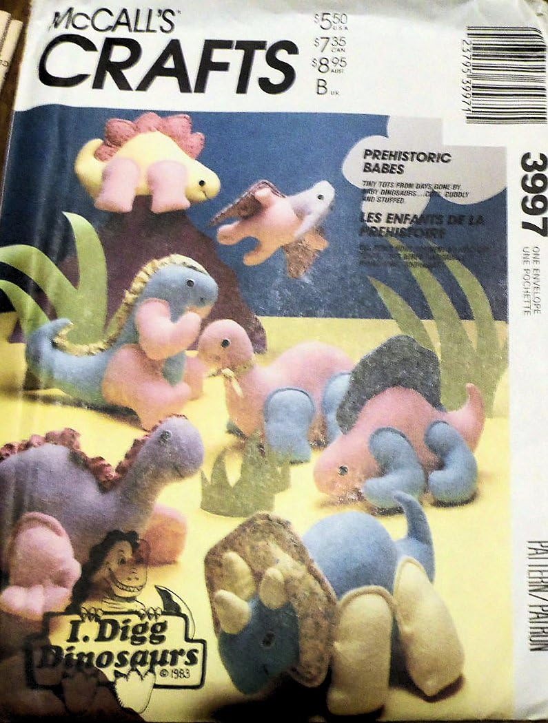 stuffed dinosaur sewing pattern