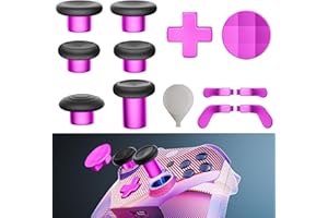 ZAPOLEX 14-in-1 Controller Accessories Kit Compatible with Xbox Elite Series 2, 6 Premium Metal Thumbsticks, Swap Joysticks, 4 Interchangeable Paddles, 2 D-Pads, 1 Tool & 1 Storage Bag (Magenta)