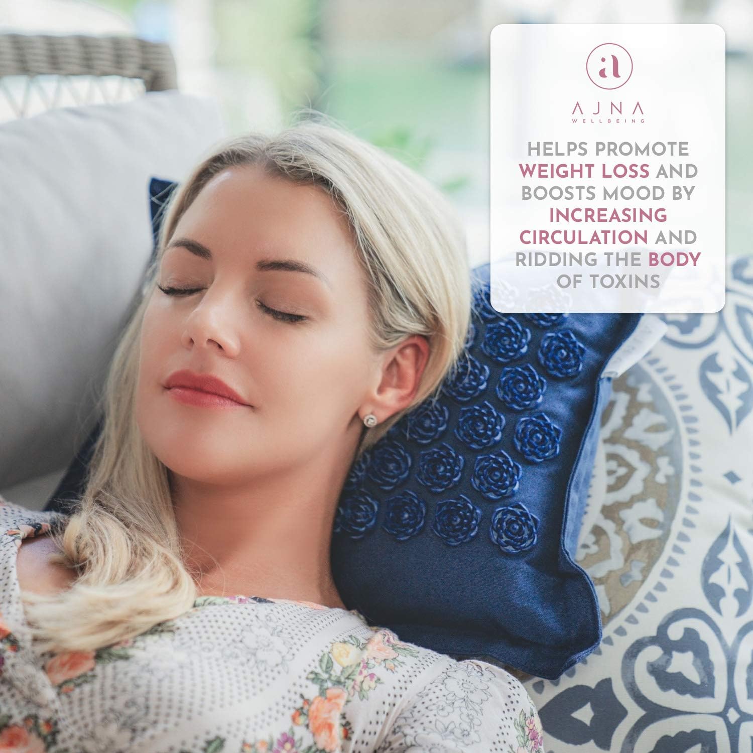 Ajna Acupressure Mat and Pillow Set - Ideal for Back Pain Relief and Neck Pain Relief - Advanced Stress Reliever - Muscle Relaxant - Free Tote Bag - Eco Lite (Ocean Blue): Sports & Outdoors