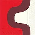 IHR Ideal Home Range Party Napkins Marimekko Disposable 3-Ply Paper Lunch Napkin Pack, 6.5" x 6.5", Seireeni (Dark Red), 20-Count