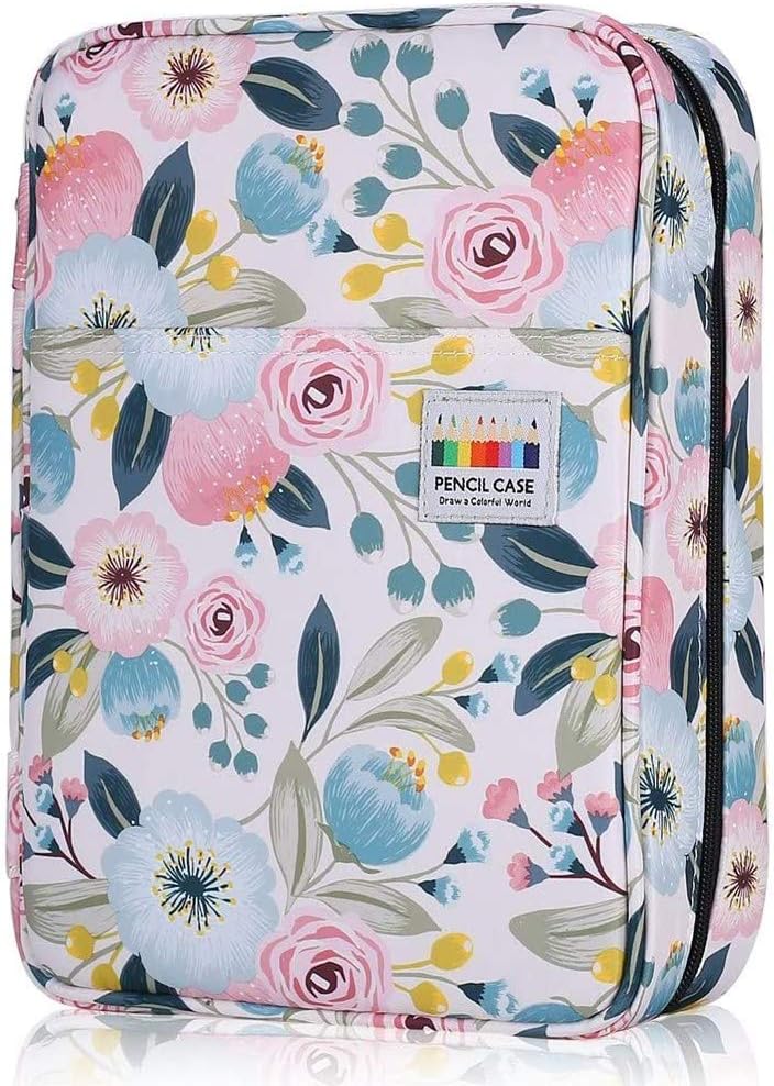 Shulaner Pencil Case 220 Slots or Gel Pen Case 144 Slots with Zipper Closure Large Capacity Nylon Pen Organizer Great Gift for Women Student Artist