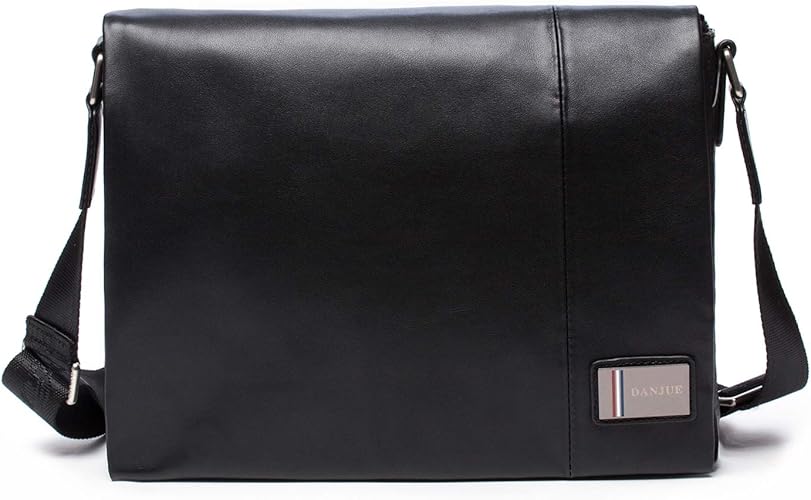 Amazon Co Jp Danjue 本物 正規品 ショルダーバッグ シンプルデザイン 柔らかい本革牛革 レザー メンズ 蓋付き 手触りよい 斜めがけ ビジネスバッグ 黒 書類鞄 当季 あす楽 87 ブラック シューズ バッグ