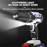 Qimu 21V Cordless Drill Set 2 Batteries 26Pcs Bits Kit Box LED Light view 4