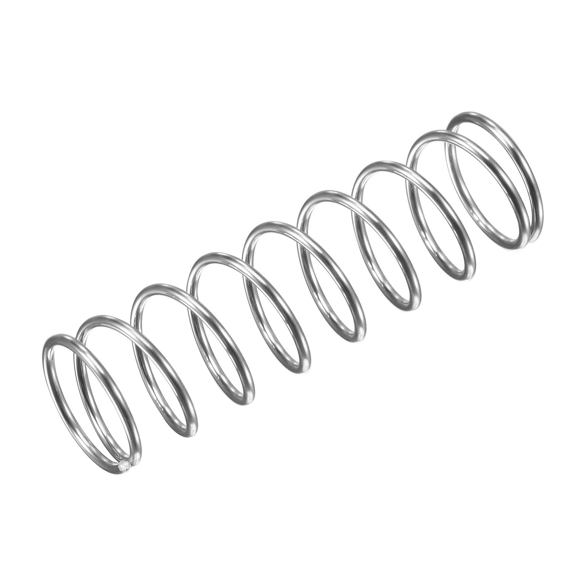 TOP-VIGOR 10Pcs Compression Spring, 15mm OD,1.2mm Wire Size,50mm Free Length Dual Extended Durable Dual Hook Tension Spring for Furniture Screen Doors Repair Projects