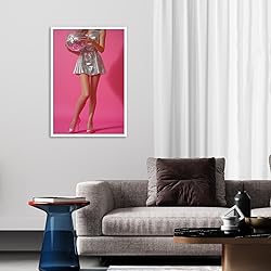 Trendy Disco Ball Canvas Wall Art Funky Pink Preppy