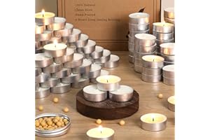 LAMORGIFT Soy Tealight Candles | 100 Pack | 4 Hours - 100% Natural Soy Wax Tea Lights | Paraffin-Free, Unscented Small White Tealights in Bulk, Long Burning for Shabbat, Home, Wedding