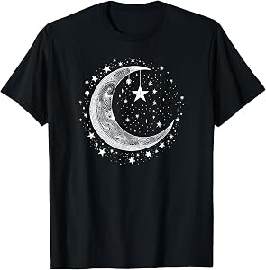 Galaxy Night Sky Moon Lunar Stars Love T-Shirt