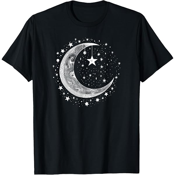 INFINITY MOON LS Tee ～FULL MOON～　M Amazon.com: Moon and Stars Celestial Design Starry Full Moon
