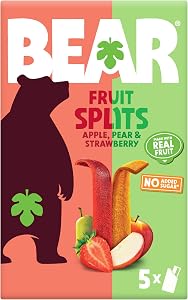BEAR Fruit Splits Strawberry Apple 5 Count, 3.5 Ounce