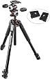 Manfrotto 055 Aluminium Stativ-Set Mit Kugelkopf – 3-teilig, Horizontale Säule, Bis 8 Kg