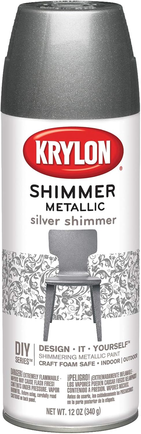 Krylon Shimmer Metallic Spray Paint Silver Shimmer, 11.5-Ounce