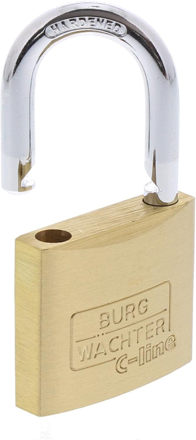 Burg-Wächter Padlock, Set of 3, 4 Keys, Trio 222, Trio 222 40 GL SB, Gold, 6 mm Bügelstärke - Image 4