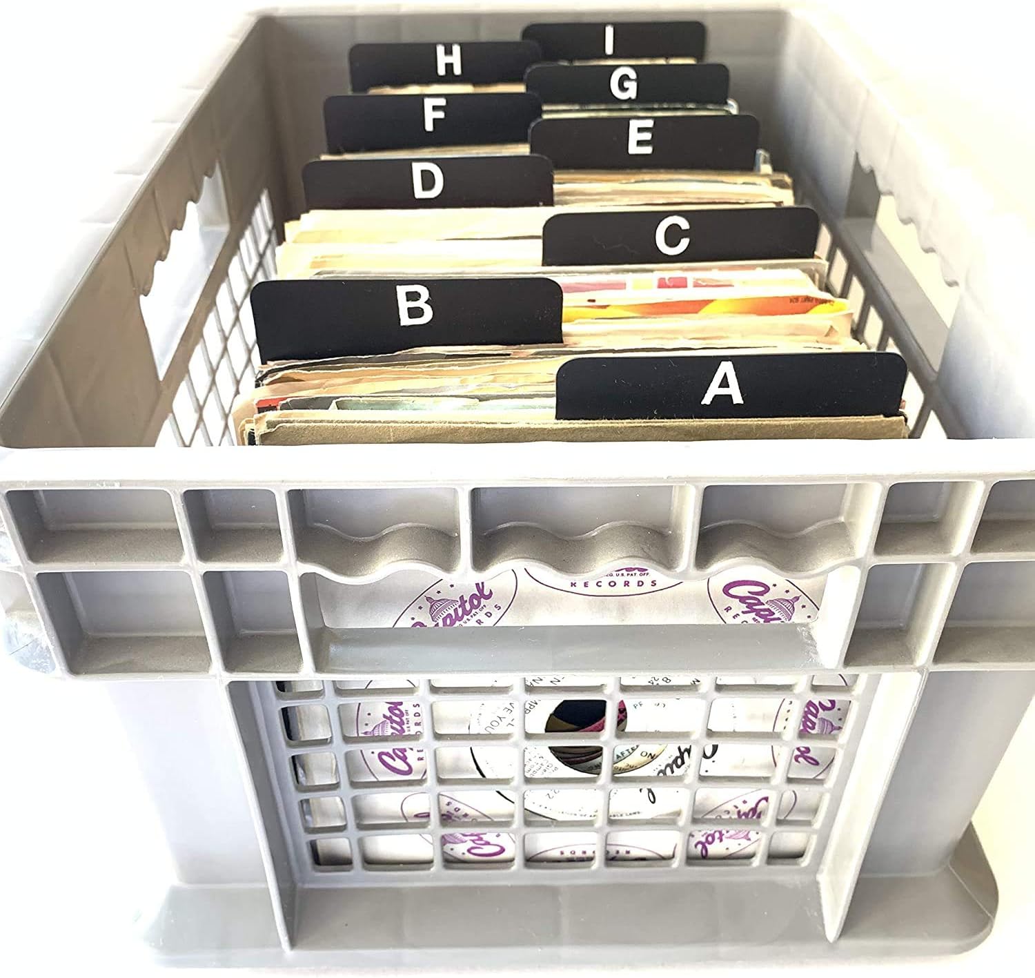 45rpm AZ Black Horizontal Alphabetical Plastic Record