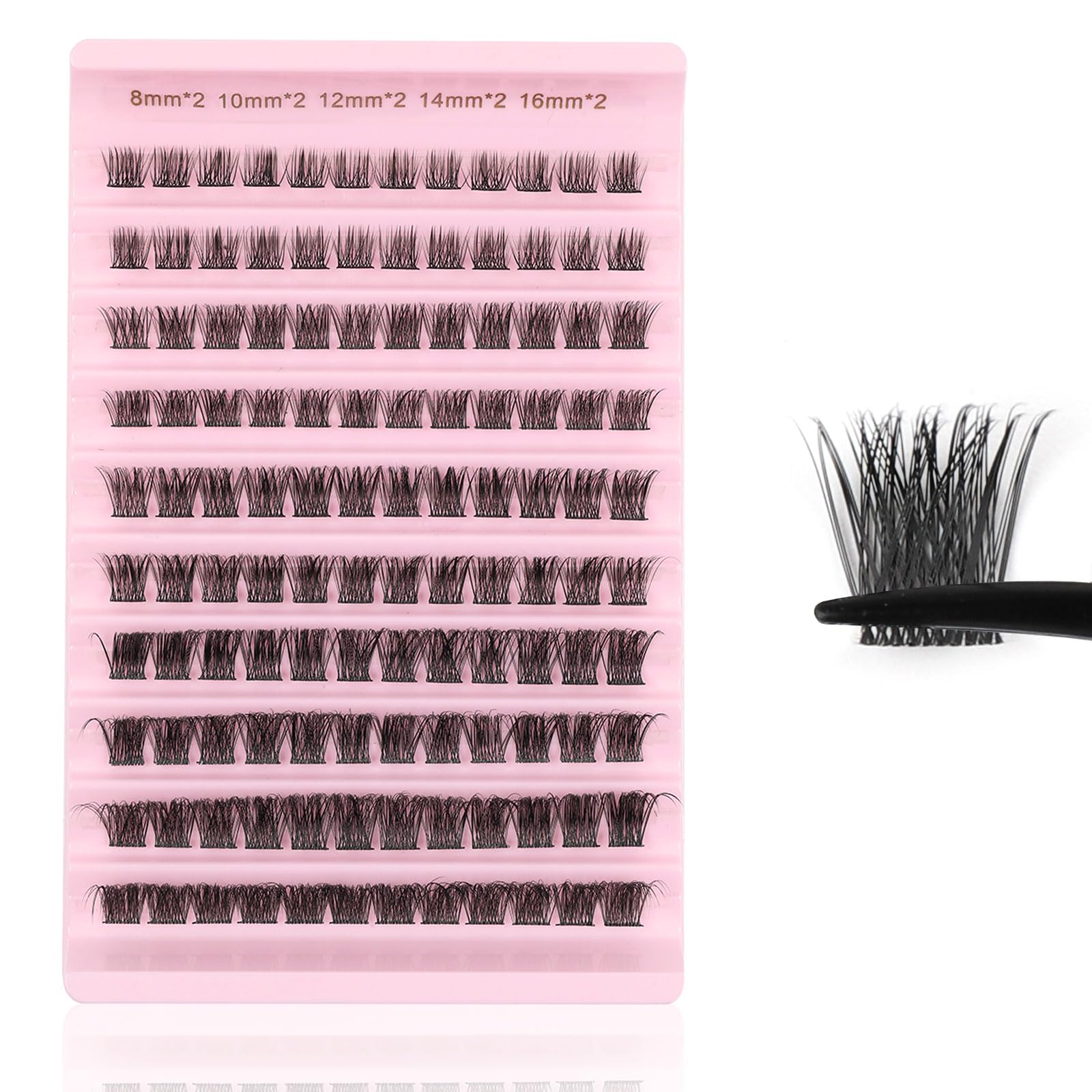 Kiusatig Cluster Lashes 120PCS Individual Eyelashes DIY Fluffy Wispy Natural Look Extensions False Mix 8-16mm C D Curl