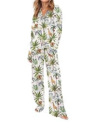 SHESHOW Pajamas for Women Set Long Sleeve Button