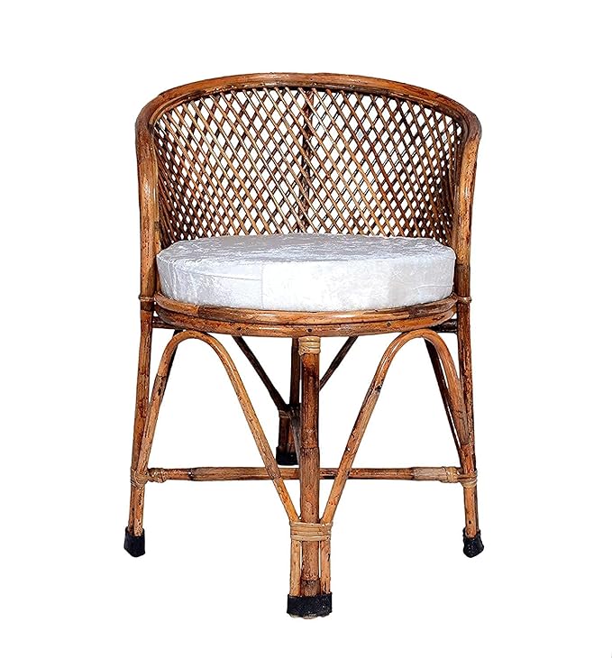 Avika Wood Bamboo Cane Chair with Cushion (Jali) Amazon.in Home