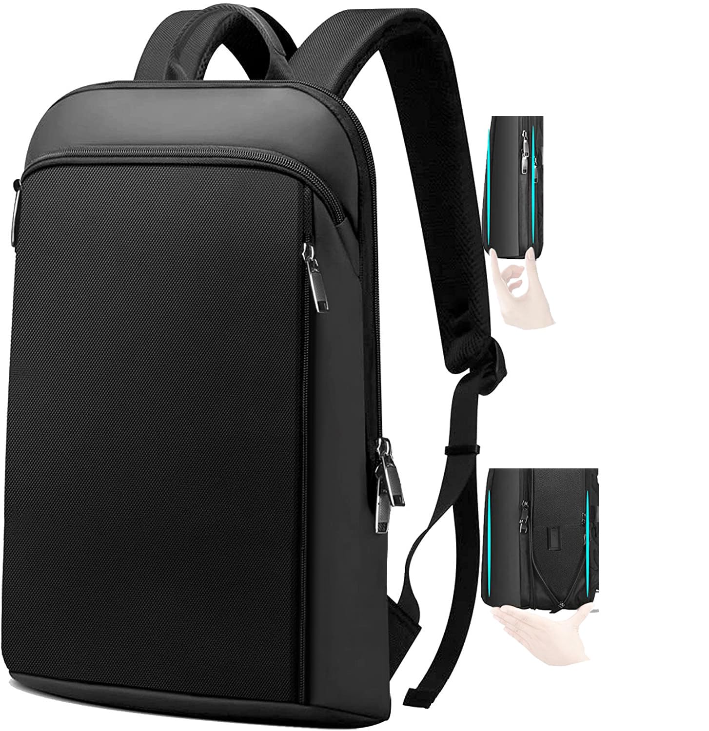 ZINZ Slim and Expandable 15 15.6 16 Inch Laptop Backpack Anti Theft Business Travel Notebook Bag, Multipurpose Large Capacity Daypack for Men & Women,DB01K02