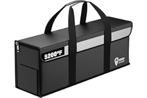 JHSafer E-Bike Battery Safe Bag Fireproof Explosionproof, Large Capacity Lipo Safe Bag, Fireproof Lipo Battery Charging Bag, 