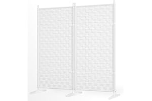 HUMINBO 2 Panel Room Divider for Room Separation - White Wall Dividers for Rooms Small Folding Privacy Screens Indoor Partitions and Deviders Freestanding Portable Changing Separtion Space Partition Screen