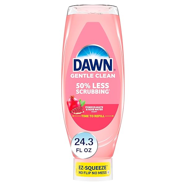 DAWN GENTLE CLEAN EZ-SQUEEZE DISHWASHING LIQUID DISH SOAP, POMEGRANATE AND ROSE WATER SCENT 24.3 FL OZ