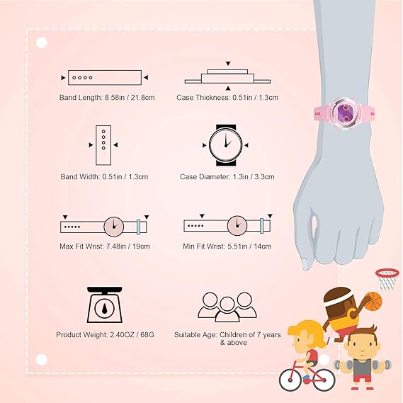 Hiwatch Montre Enfant Lumieres Numerique Led Multifonctionnelle Resistante A L Eau Montres Poignet Temps Cadeau Pour Garcons Filles Petits Enfants Rose Amazon Fr Montres