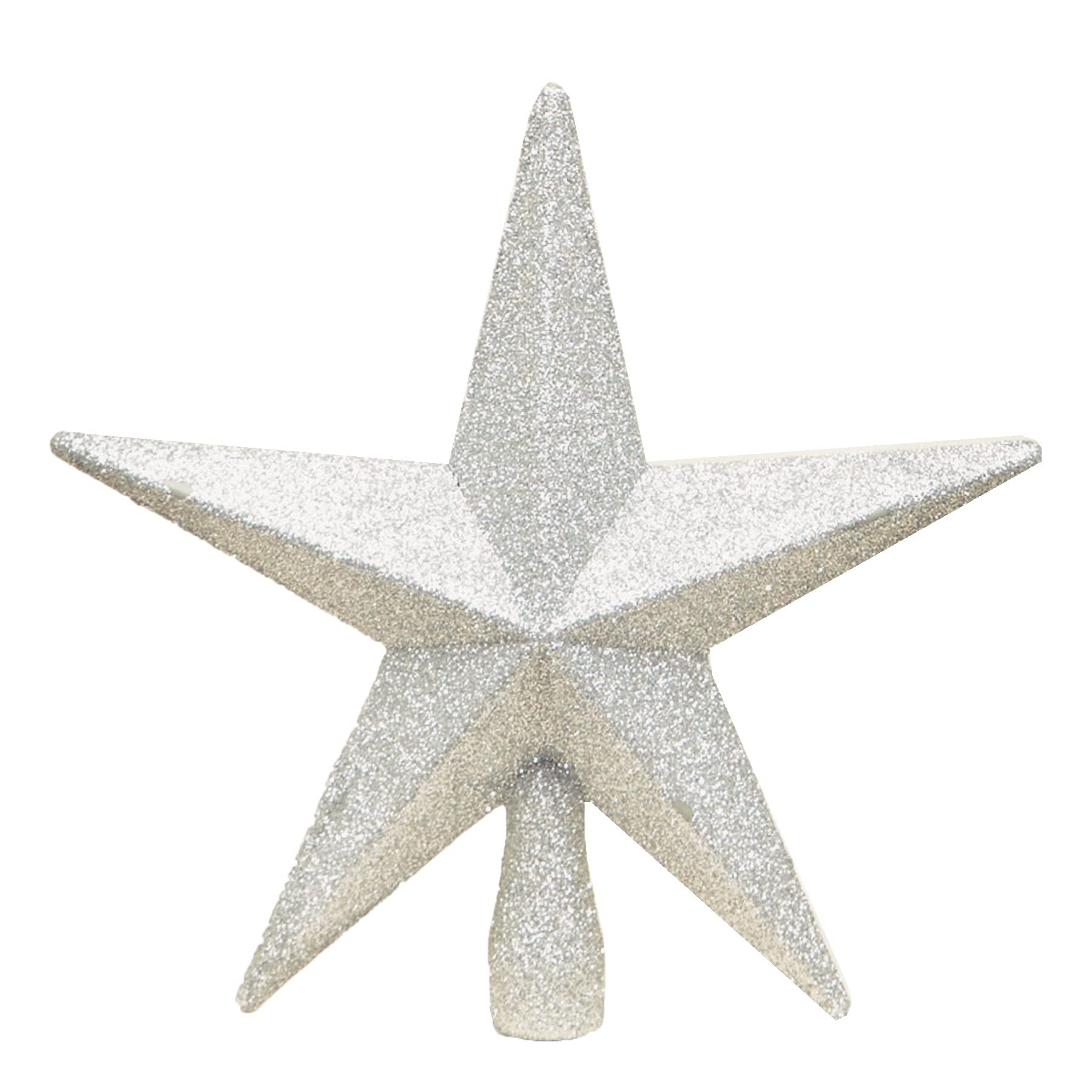 Silver 20cm Shatterproof Tree Top Star Premier Christmas Tree Decoration 200mm Tree Topper 5849