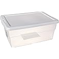 Sterilite 16 Quart Basic Clear Storage Box with White Lid (Pack of 2)