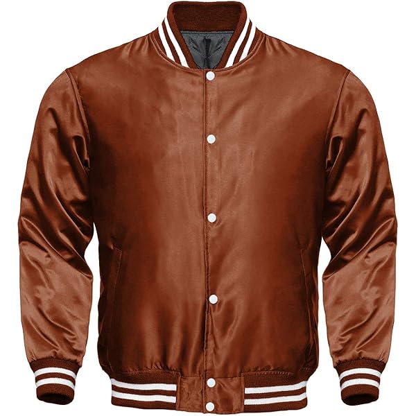 Genz Men Women Bomber Jacket Satin Polyester Vintage Army