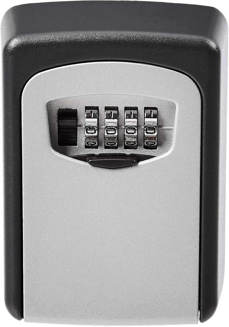 Amazon Basics Wall Mounted Key Storage Box 4-Digit Combination Lock Black