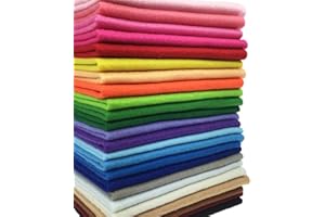 FLIC-FLAC 24pcs Thick 1.4mm Soft Felt Fabric Sheet Assorted Color Felt Pack DIY Craft Sewing Squares Nonwoven Patchwork (20 * 20cm)