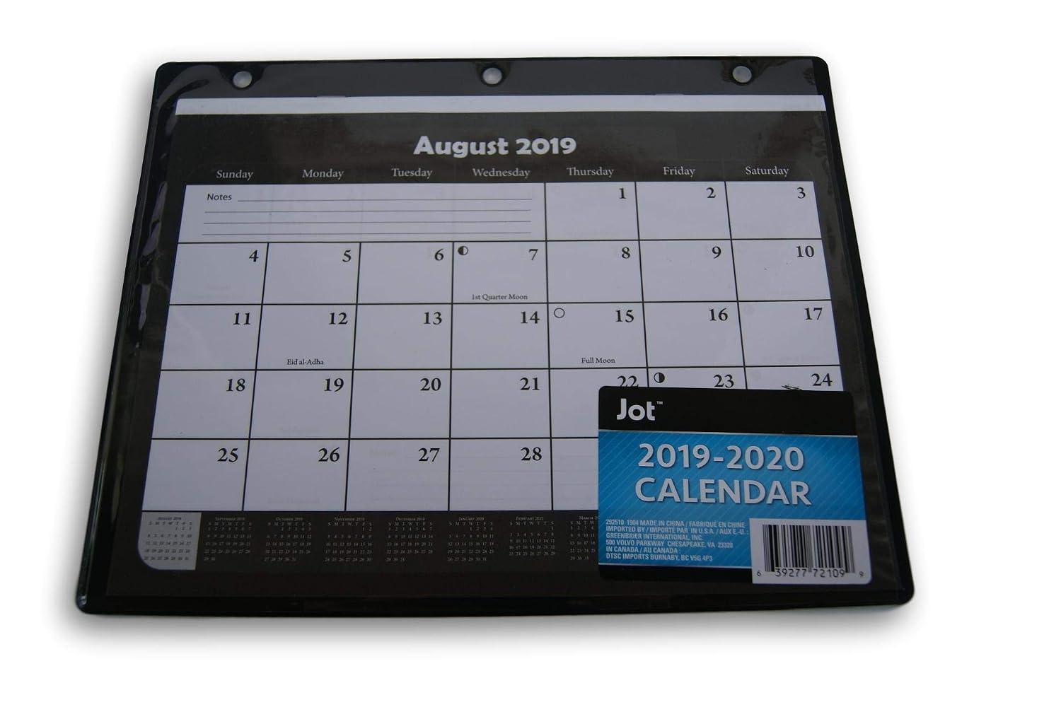 Black 2019 2020 Monthly Planner Calendar In Protective Sleeve For 3 Ring Binder Calendars Planners Personal Organizers Planning Pads