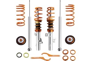 TUNINGSWORLD Coilovers for Ford Focus 2gen/MK2 2008-2011 sedan/coupe（Excludes 2.5ST), Spring Shock Absorber Coilovers Suspension Kit Strut,Adjustable Height Amortiguador Lowering Kits Gold