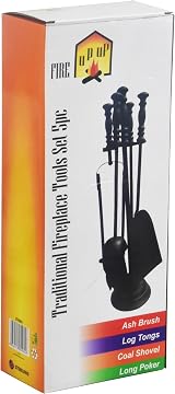 Sterling Ventures 5pc Black Fireplace Companion Set Metal Iron Tools with 16" view 7