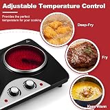 CUSIMAX Electric Hobs 2100W Double Infrared Hot Plate Black Glass view 4