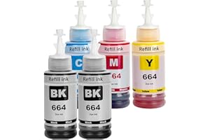664 T664 Ink Refill Bottles Work with ET-2650 ET-2500 ET-2550 ET-2600 ET-4500 ET-14000 L100 L110 L120 L200 L210 L300 L350 L35
