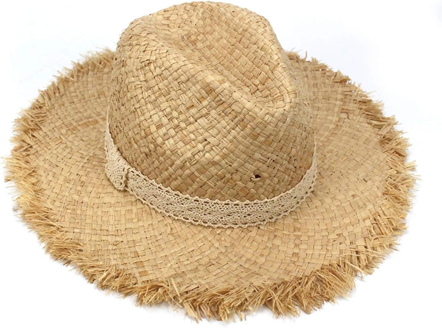 LUOXUEFEI Straw Spring Summer Women Travel Beach Sun Hat for Lady Wide