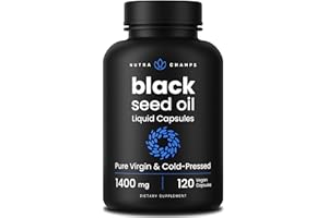 NutraChamps Black Seed Oil Organic Cold Pressed | 120 Vegan Softgel | Virgin Nigella Sativa Pills with Vitamin E & Thymoquinone | Rich in Omega 3 6 9 | Unrefined Black Cumin Seed Oil Capsules