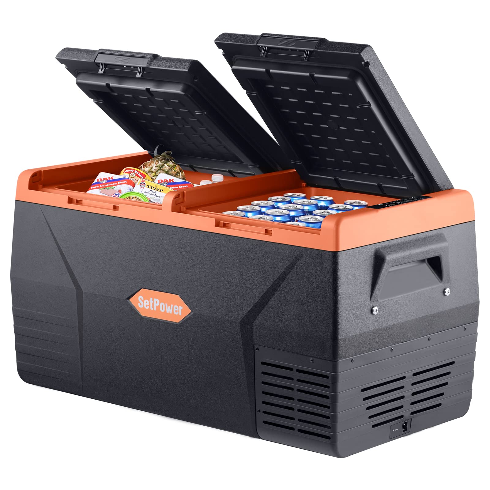 SetPower TC75 Portable Fridge Freezer,80Quart(75L) Dual Zone Portable refrigerator,12 volt