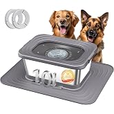 Decflow No Spill Dog Water Bowl,10L Stainless Steel Anti-Splash Bowls | Slow Drinking for Messy Drinkers, XXl Anti-Skid Silicone Mat,Heavy Duty Pet Bowls for Indoor/Outdoor Use